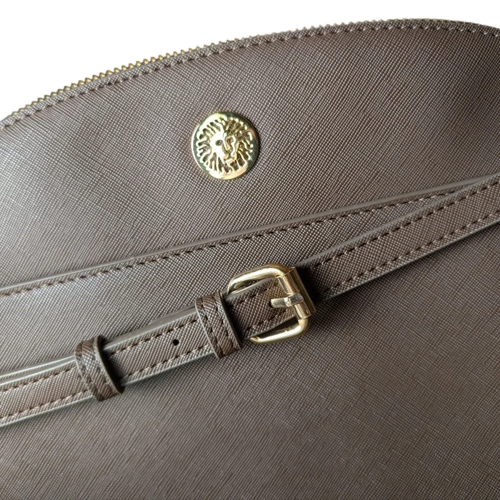 Anne Klein Brown Bag Set Purse Wallet Duo Gold Accents Chain New No Tags